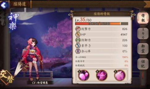 【陰陽師】神楽の性能とスキル